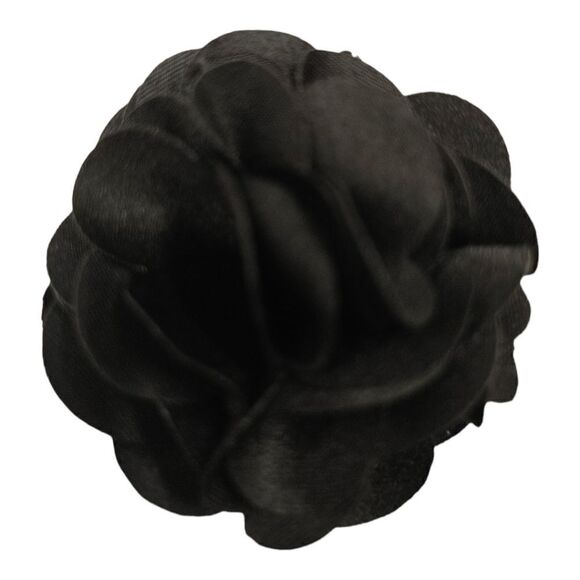 MEN'S LARGE SOLID BLACK  LAYERED LAPEL PIN FLOWER. - Picture 1 of 1
